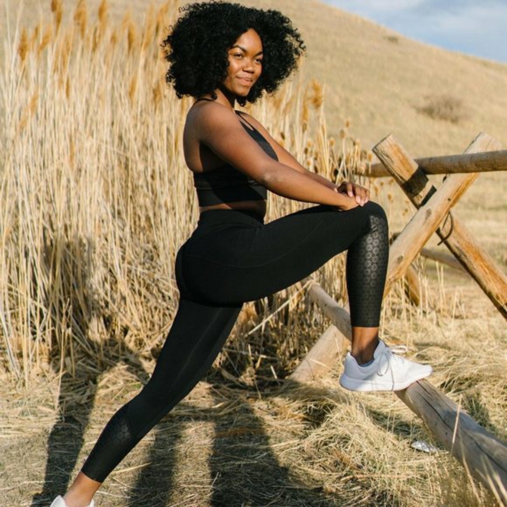 Zyia yoga pants with flower detail